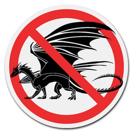 Signmission No Dragons Circle Vinyl Laminated Decal D-36-CIR-No Dragons
